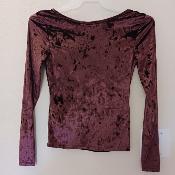 Levi's Bodega Long Sleeve Velvet Open Neck Shirt Top Size XS - Picture 2 of 8